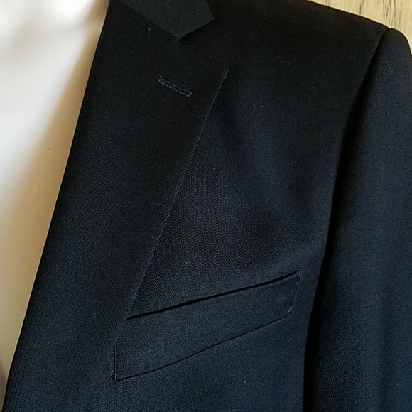 Classic black wool suit coat blazer - Picture 8 of 11